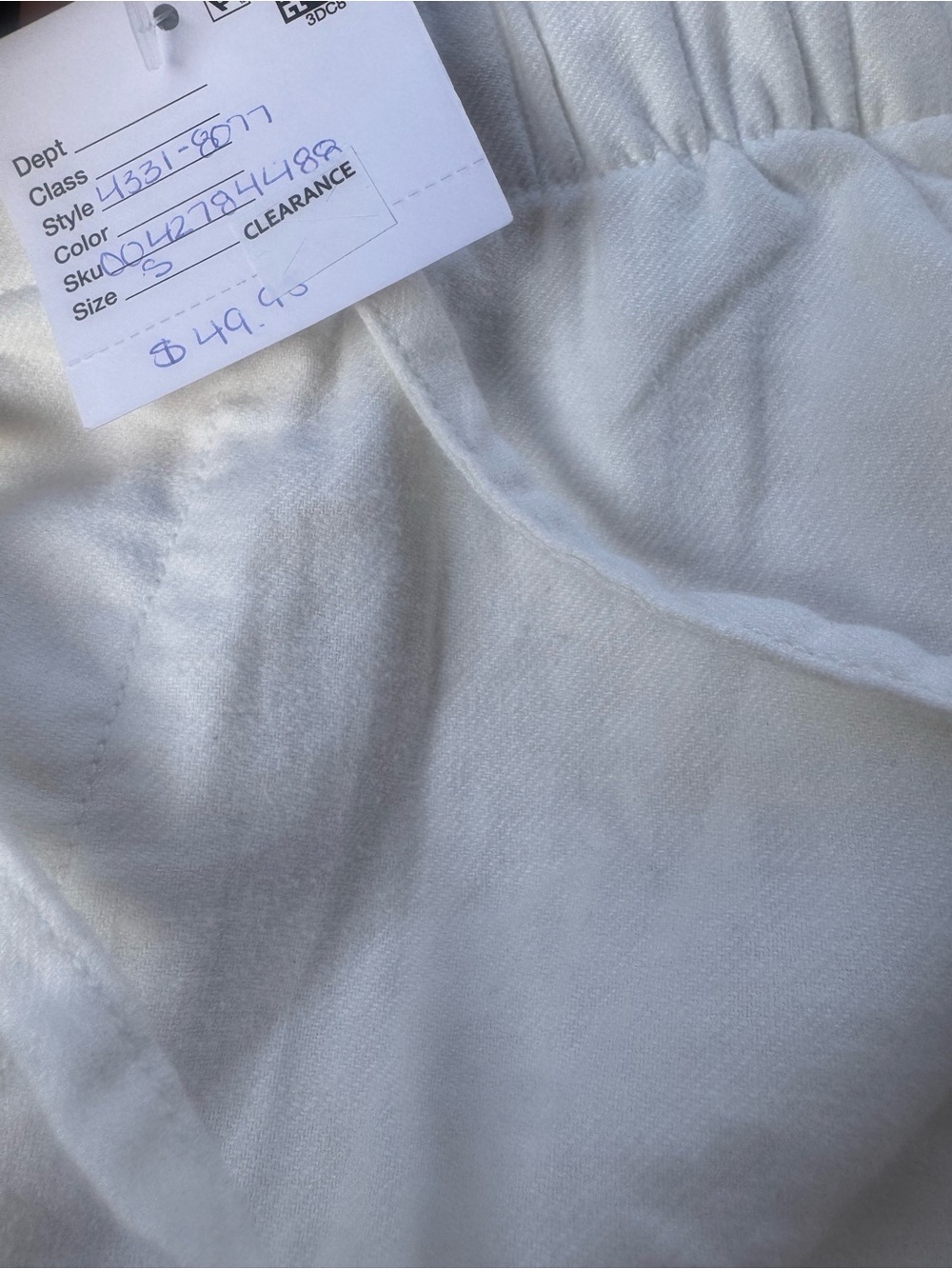 AE•Stretch Linen Blend Ruffle Short•CREAM•Size S•NWT - Picture 3 of 3